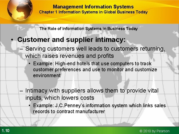 Management Information Systems Chapter 1 Information Systems in Global Business Today The Role of