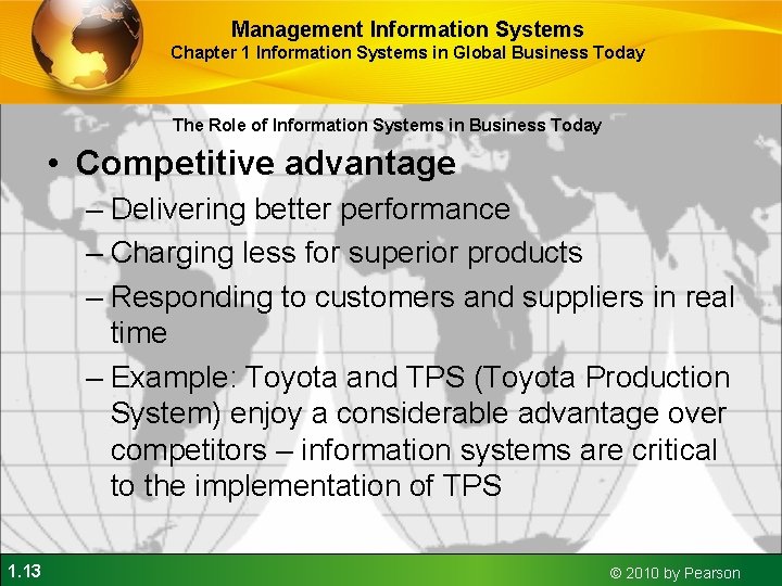 Management Information Systems Chapter 1 Information Systems in Global Business Today The Role of