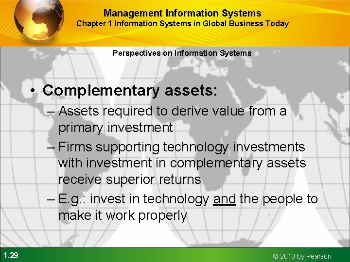 Management Information Systems Chapter 1 Information Systems in Global Business Today Perspectives on Information