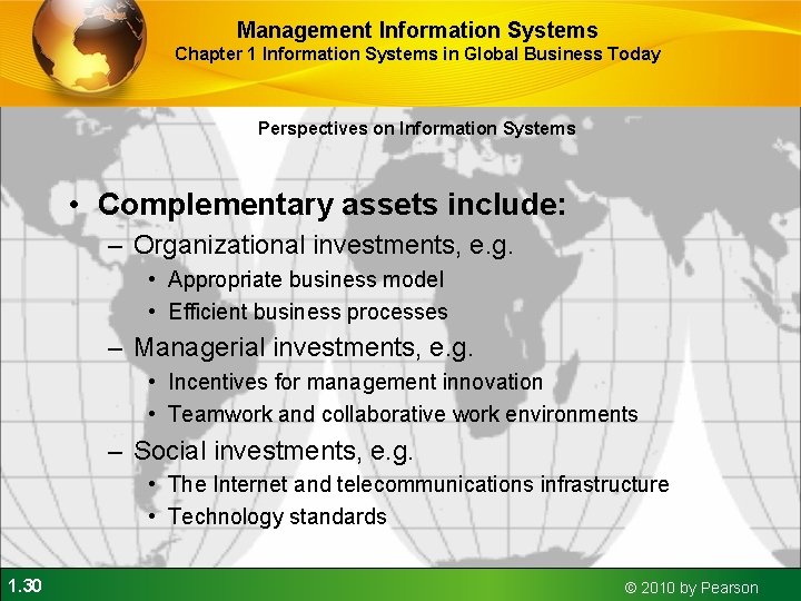 Management Information Systems Chapter 1 Information Systems in Global Business Today Perspectives on Information