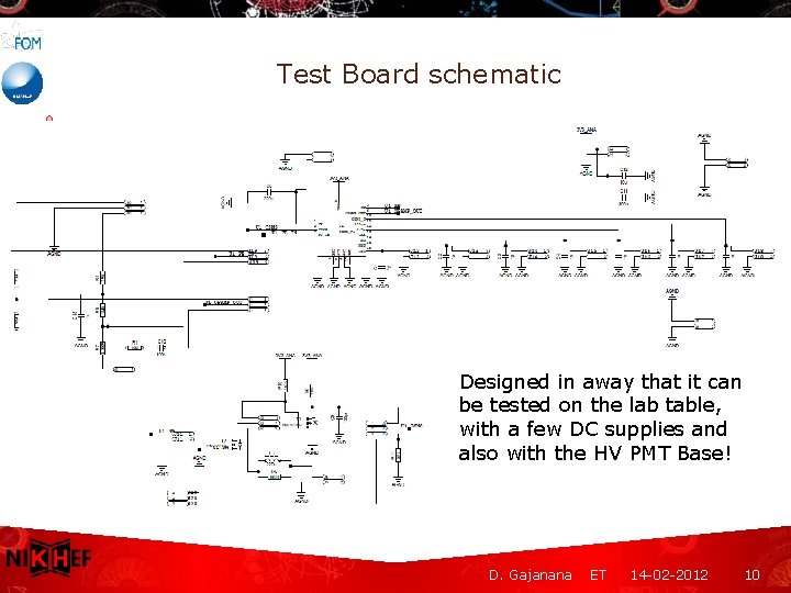Test Board schematic Designed in away that it can be tested on the lab