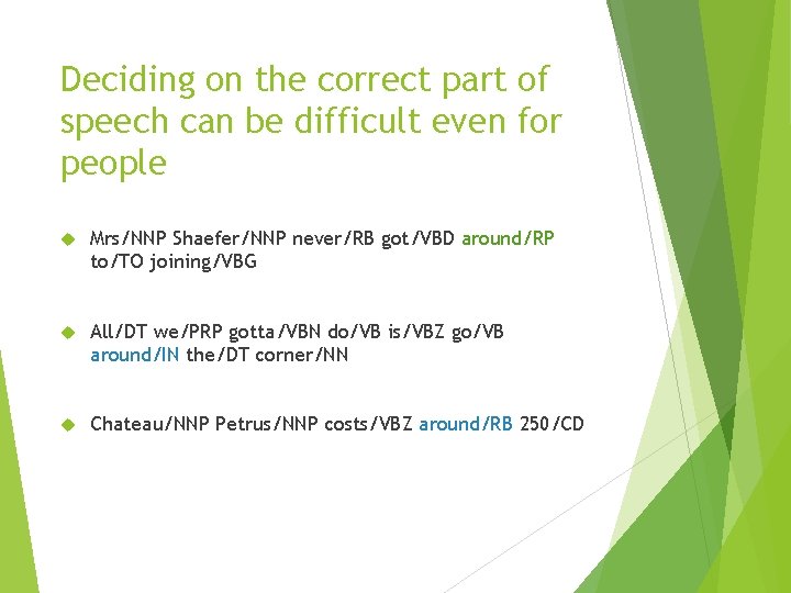 Deciding on the correct part of speech can be difficult even for people Mrs/NNP