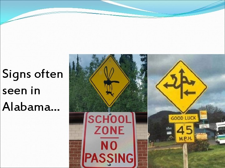 Signs often seen in Alabama… 