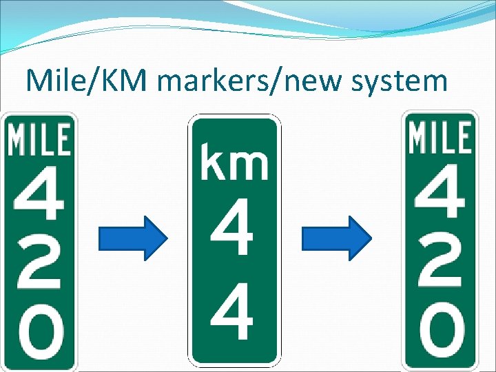 Mile/KM markers/new system 