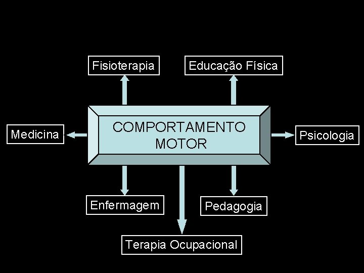 Fisioterapia Medicina Educação Física COMPORTAMENTO MOTOR Enfermagem Pedagogia Terapia Ocupacional Psicologia 