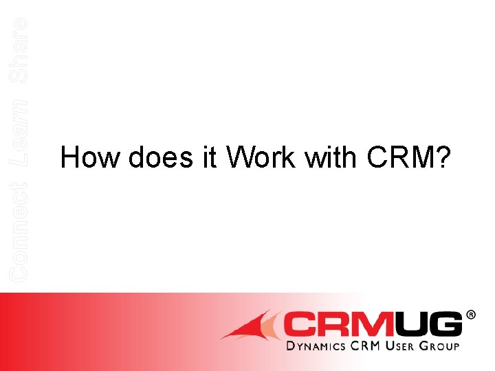 Connect Learn Share How does it Work with CRM? 