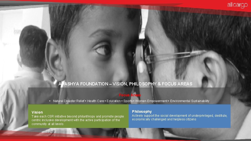 AVASHYA FOUNDATION – VISION, PHILOSOPHY & FOCUS AREAS Focus Areas • Natural Disaster Relief