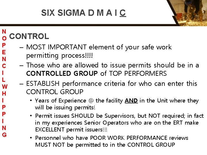 SIX SIGMA D M A I C N O P E N C I