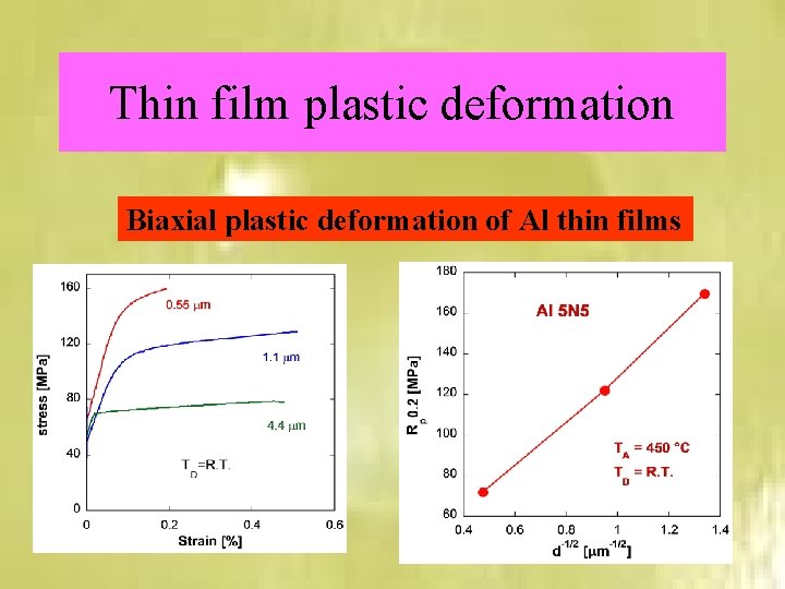 Thin film plastic deformation Biaxial plastic deformation of Al thin films 
