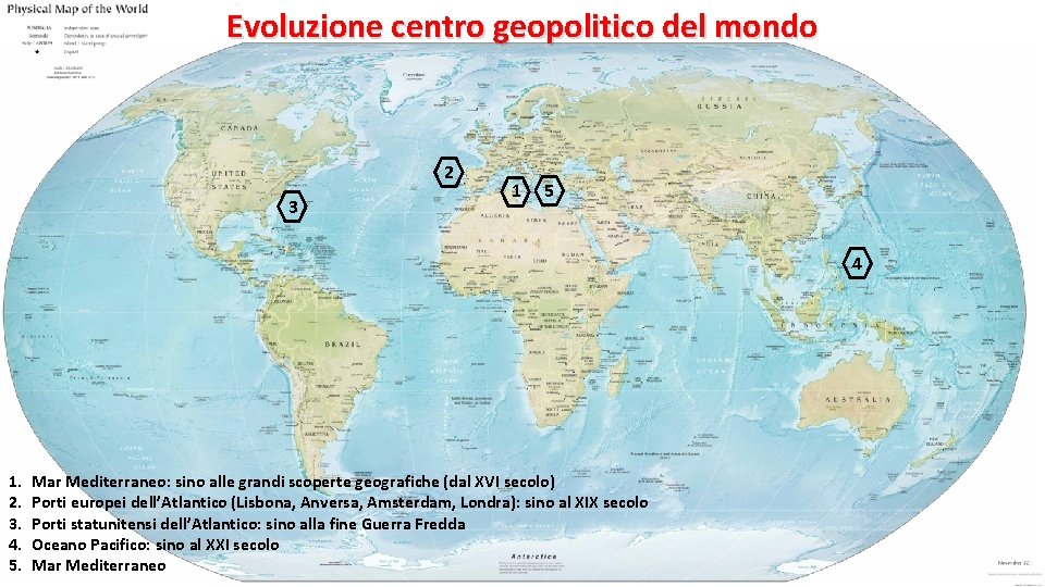 Evoluzione centro geopolitico del mondo 2 3 1 5 4 1. 2. 3. 4.