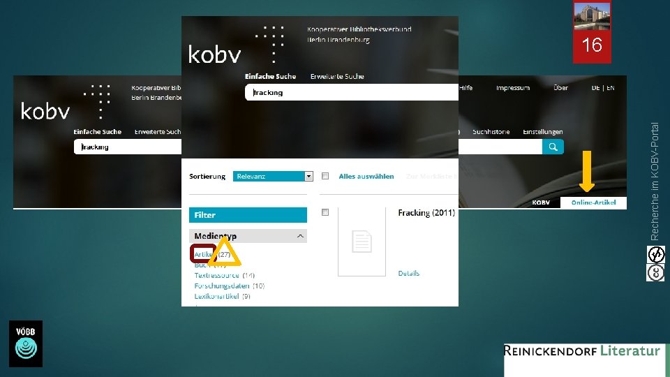 Recherche im KOBV-Portal 16 