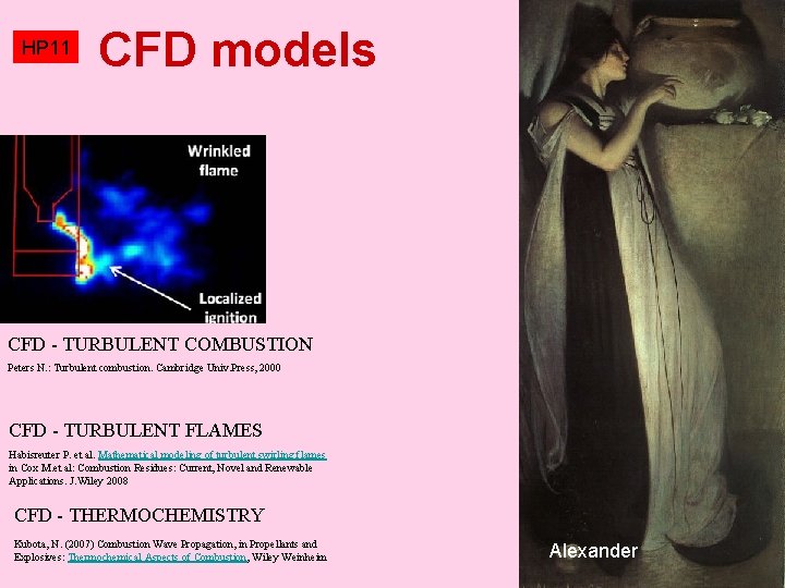 HP 11 CFD models CFD - TURBULENT COMBUSTION Peters N. : Turbulent combustion. Cambridge