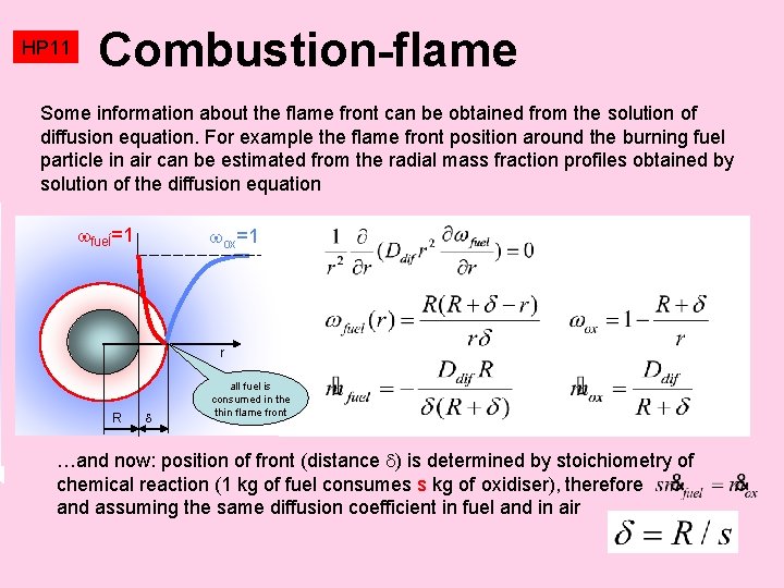 HP 11 Combustion-flame Some information about the flame front can be obtained from the