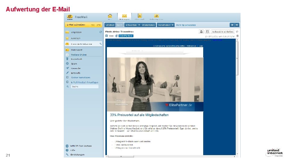 Aufwertung der E-Mail 21 