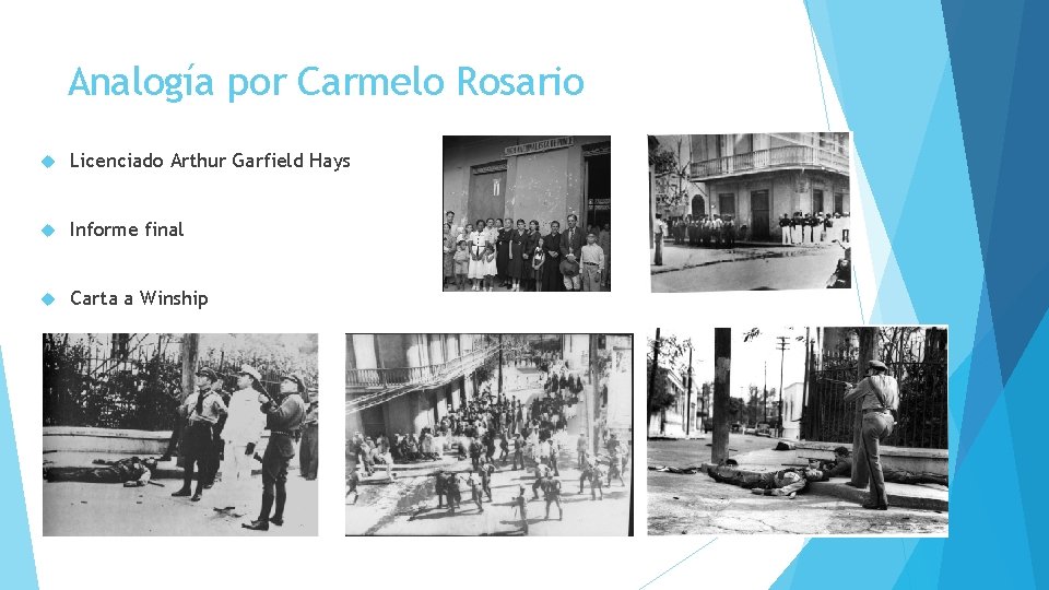 Analogía por Carmelo Rosario Licenciado Arthur Garfield Hays Informe final Carta a Winship 