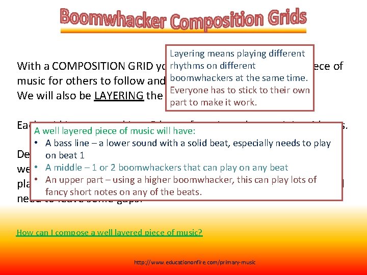 Layering means playing different rhythms on different With a COMPOSITION GRID you can compose
