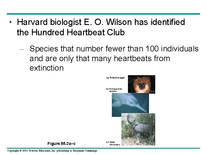  • Harvard biologist E. O. Wilson has identified the Hundred Heartbeat Club –