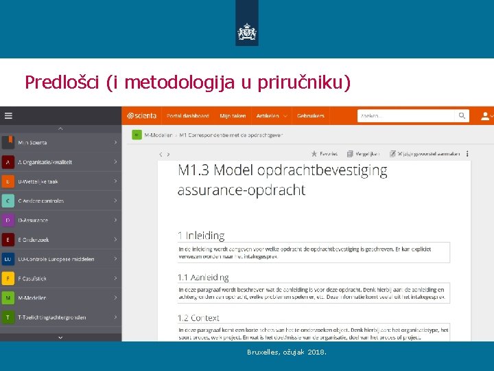 Predlošci (i metodologija u priručniku) Bruxelles, ožujak 2018. 