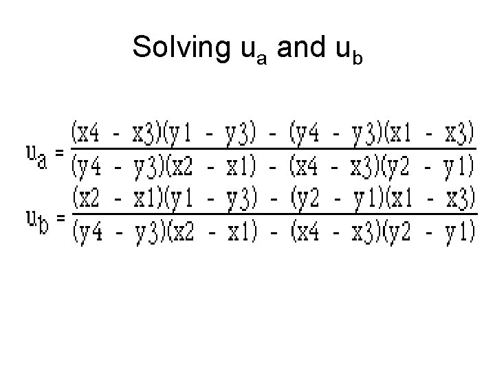Solving ua and ub 