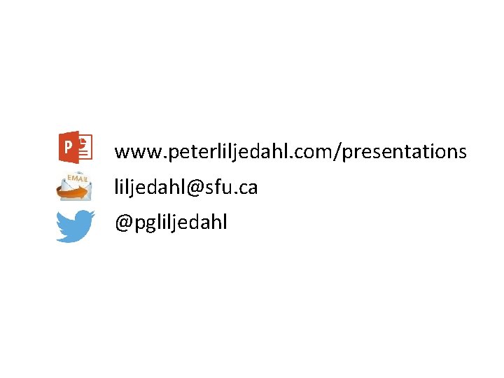 www. peterliljedahl. com/presentations liljedahl@sfu. ca @pgliljedahl 