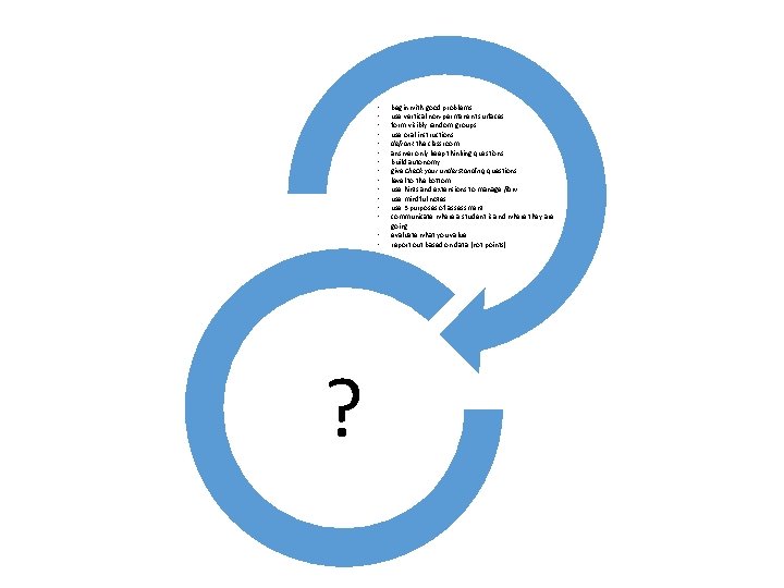  • • • • ? begin with good problems use vertical non-permanent surfaces