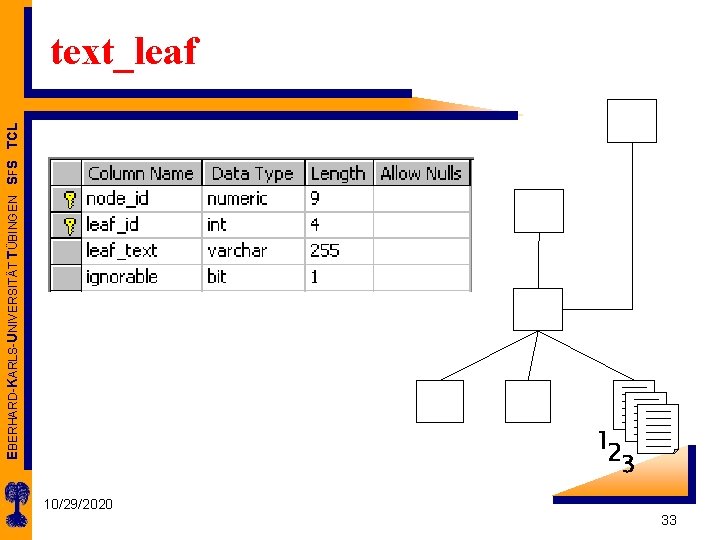 EBERHARD-KARLS-UNIVERSITÄT TÜBINGEN SFS TCL text_leaf 12 3 10/29/2020 33 