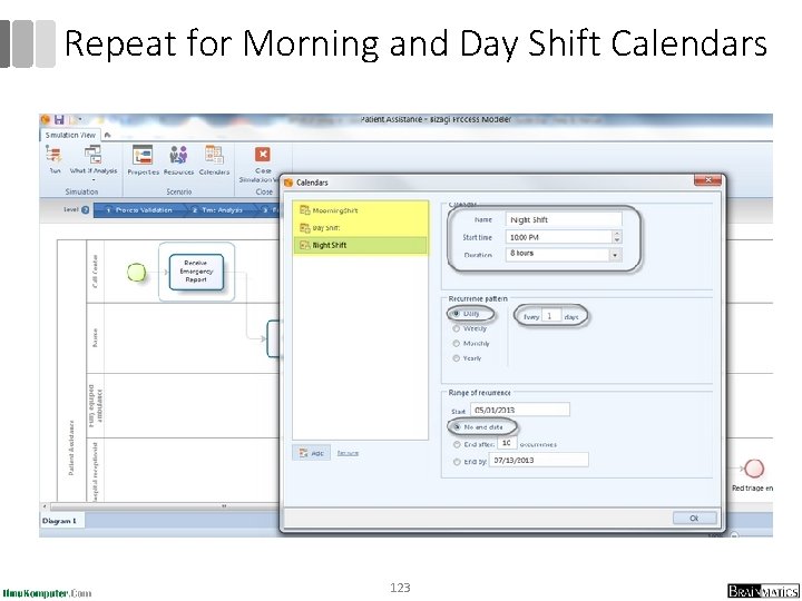 Repeat for Morning and Day Shift Calendars 123 