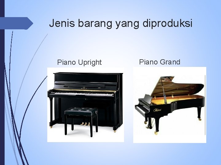 Jenis barang yang diproduksi Piano Upright Piano Grand 