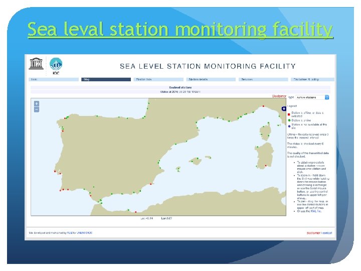 Sea leval station monitoring facility 