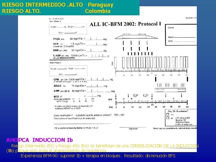 RIESGO INTERMEDIOO. ALTO Paraguay RIESGO ALTO. Colombia AHOPCA INDUCCION Ib Riesgo Intermedio (RI) y