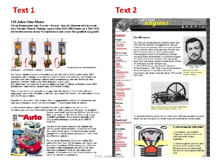Text 1 Text 2 Prof. Josef Leisen 41 