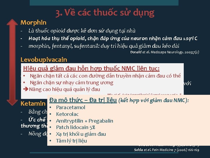  • Morphin - 3. Về các thuốc sử dụng Là thuốc opioid được