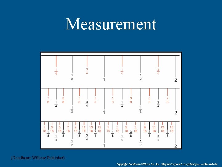 Measurement (Goodheart-Willcox Publisher) Copyright Goodheart-Willcox Co. , Inc. May not be posted to a