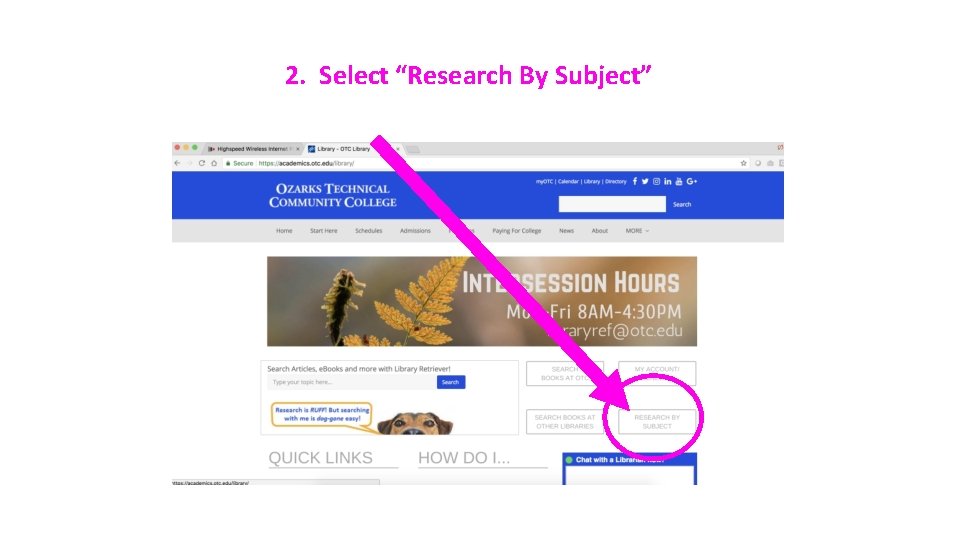 2. Select “Research By Subject” 