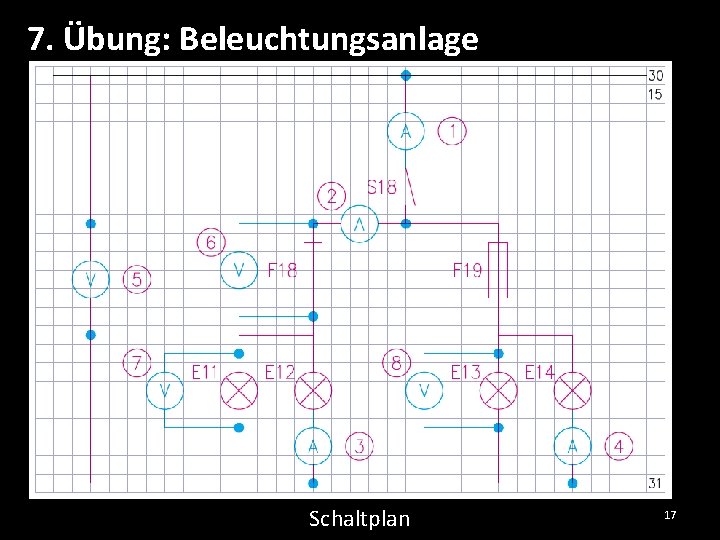 7. Übung: Beleuchtungsanlage Schaltplan 17 