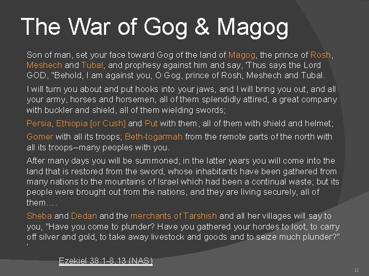 The War of Gog & Magog Son of man, set your face toward Gog