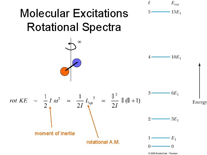 Molecular Excitations Rotational Spectra w moment of inertia rotational A. M. 