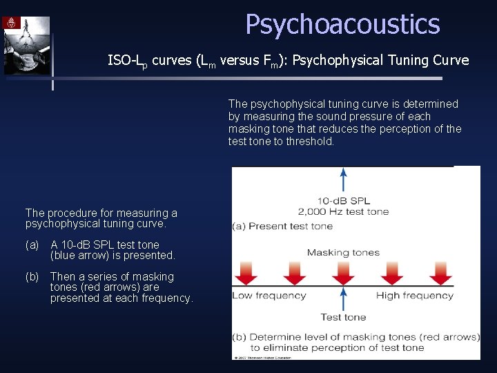 Psychoacoustics ISO-Lp curves (Lm versus Fm): Psychophysical Tuning Curve The psychophysical tuning curve is