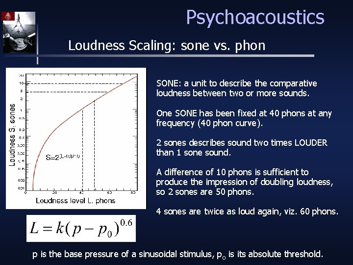 Psychoacoustics Loudness Scaling: sone vs. phon SONE: a unit to describe the comparative loudness