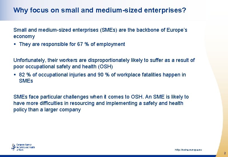 Why focus on small and medium-sized enterprises? Small and medium-sized enterprises (SMEs) are the
