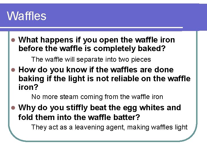 Waffles l What happens if you open the waffle iron before the waffle is