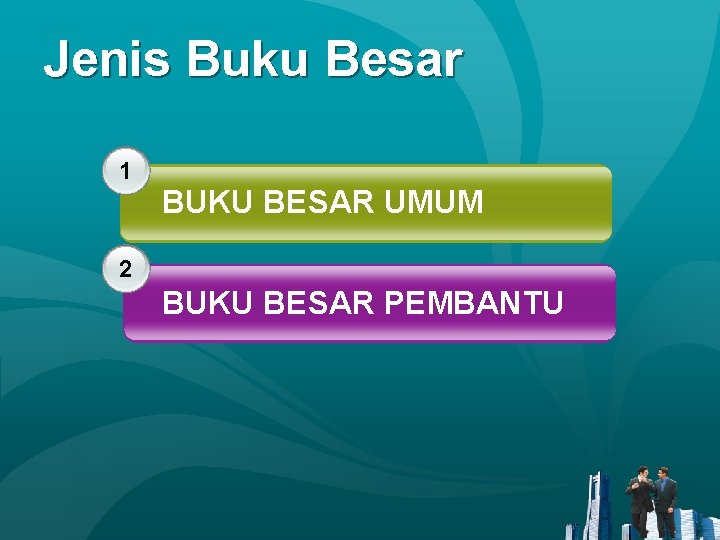 Jenis Buku Besar 1 BUKU BESAR UMUM 2 BUKU BESAR PEMBANTU 