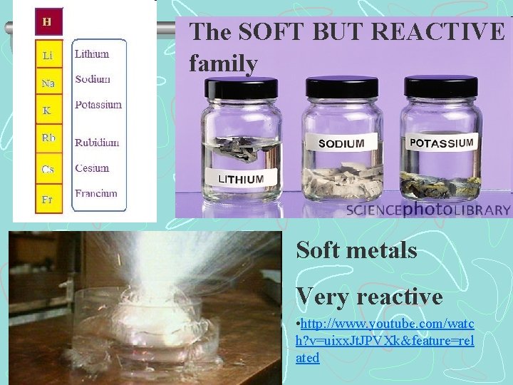 The SOFT BUT REACTIVE family Soft metals Very reactive • http: //www. youtube. com/watc