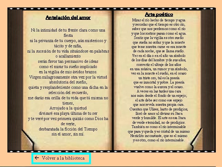 Antelación del amor Ni la intimidad de tu frente clara como una fiesta ni