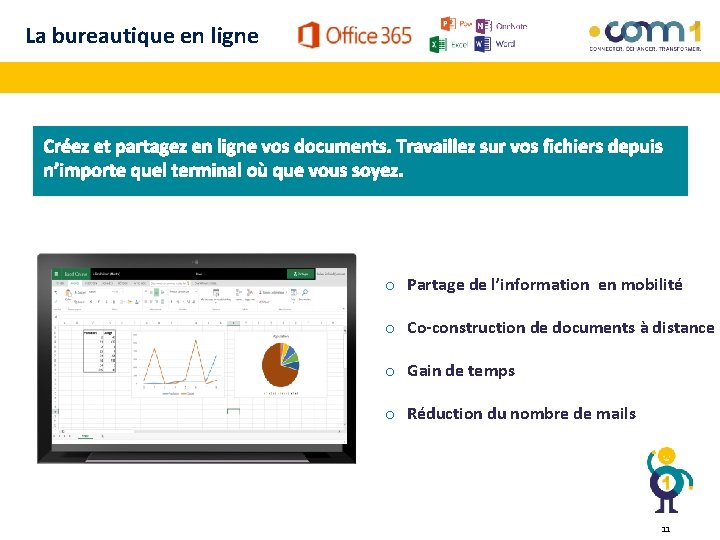 La bureautique en ligne o Partage de l’information en mobilité o Co-construction de documents