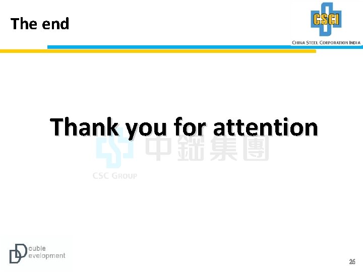 The end Thank you for attention 26 