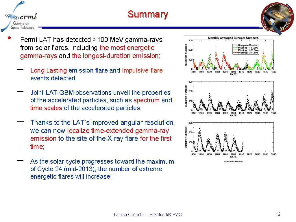 Summary • Fermi LAT has detected >100 Me. V gamma-rays from solar flares, including