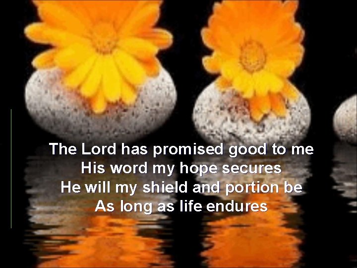 The Lord has promised good to me His word my hope secures He will