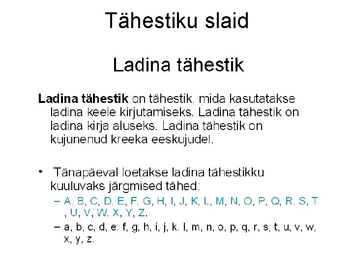 Tähestiku slaid 