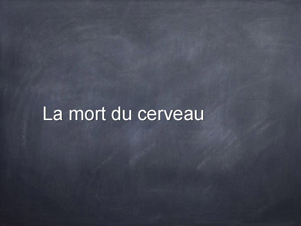 La mort du cerveau 